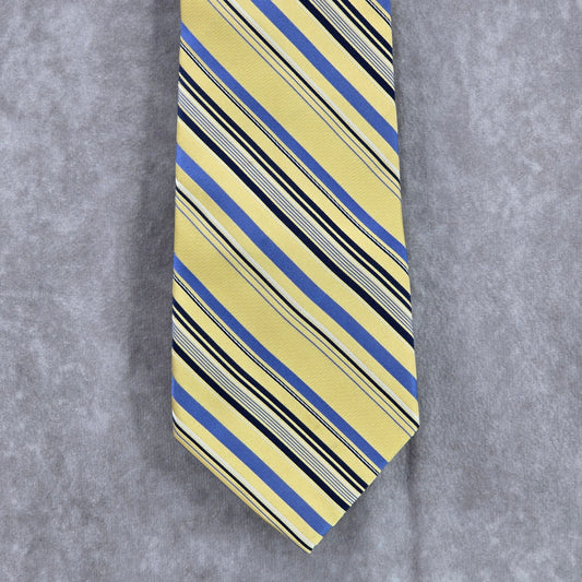 Lord & Taylor Metropolitan Yellow Stripe 100% Silk Men's Neck Tie NWOT