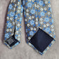 Nautica Blue Gray White Floral 100% Polyester Executive Men's Neck Tie