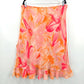 Zara Orange Pink Floral Knee Length Flare Bottom Skirt Plus 14