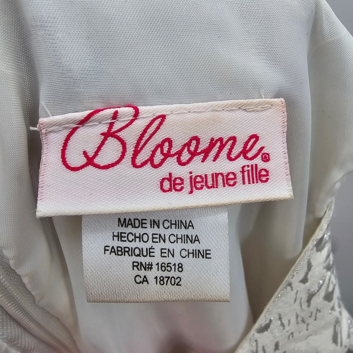 Bloome De Jeune Fille White Silver Party Easter Christmas Dress Girls Size 10