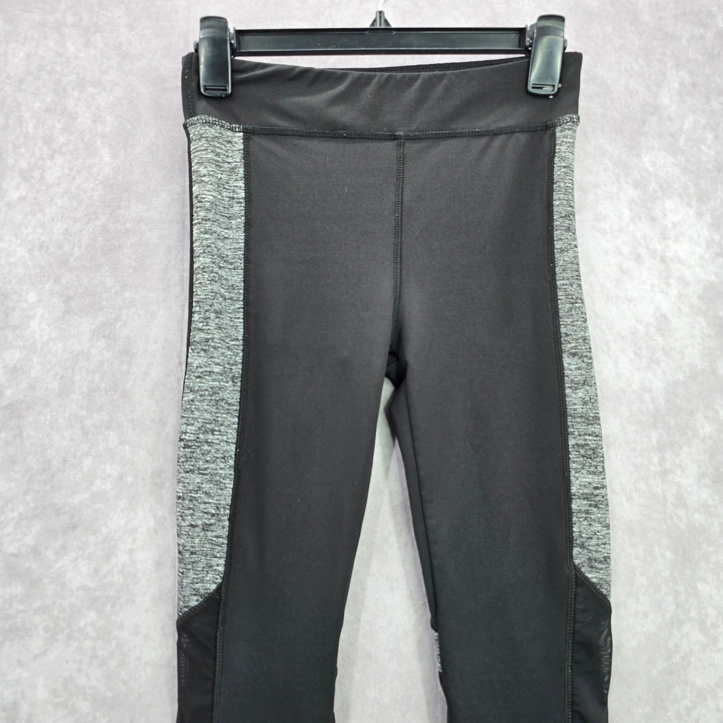 Therapy Black Gray Long Activewear Running Mesh Legging Pants Bottoms Yoga Large