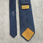 Yves Saint Laurent YSL Blue Gold Stripe Plaid Executive Silk Italy Neck Tie Men