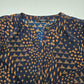 Ark & Co Black Brown Printed M Cropped 3/4 Sleeve Blouse Top Shirt Medium