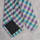 JF J. Ferrar Gray Purple Blue Plaid Men's Neck Tie NWOT