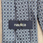 Nautica Blue Geometric Plaid Stripe 100% Silk Men's Neck Tie NWOT