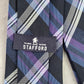 Stafford Blue Purple Plaid Tartan Geometric Stripe Silk Linen Neck Tie Men's