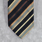 Sean John Black Stripe Brown Gold 100% Silk Men's Neck Tie NWOT