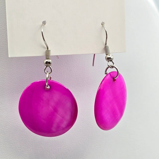 Zara Pink Disc Circle Hook Earrings Fashion Jewelry E54