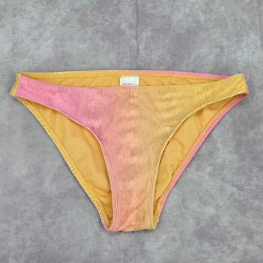 Xhilaration Orange Pink Ombre Ribbed Gold Metallic Bikini Bottom Swimwear