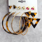 Zara Hoop Stud Dangle Brown Pink Set of 6 Earrings Fashion Jewelry NWT JB2-45