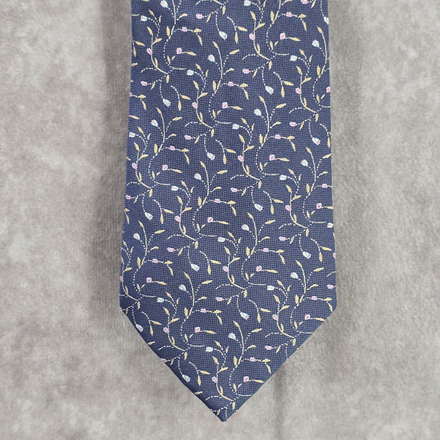 Joe Smith New York Blue Gray Floral 100% Silk Men's Neck Tie NWOT