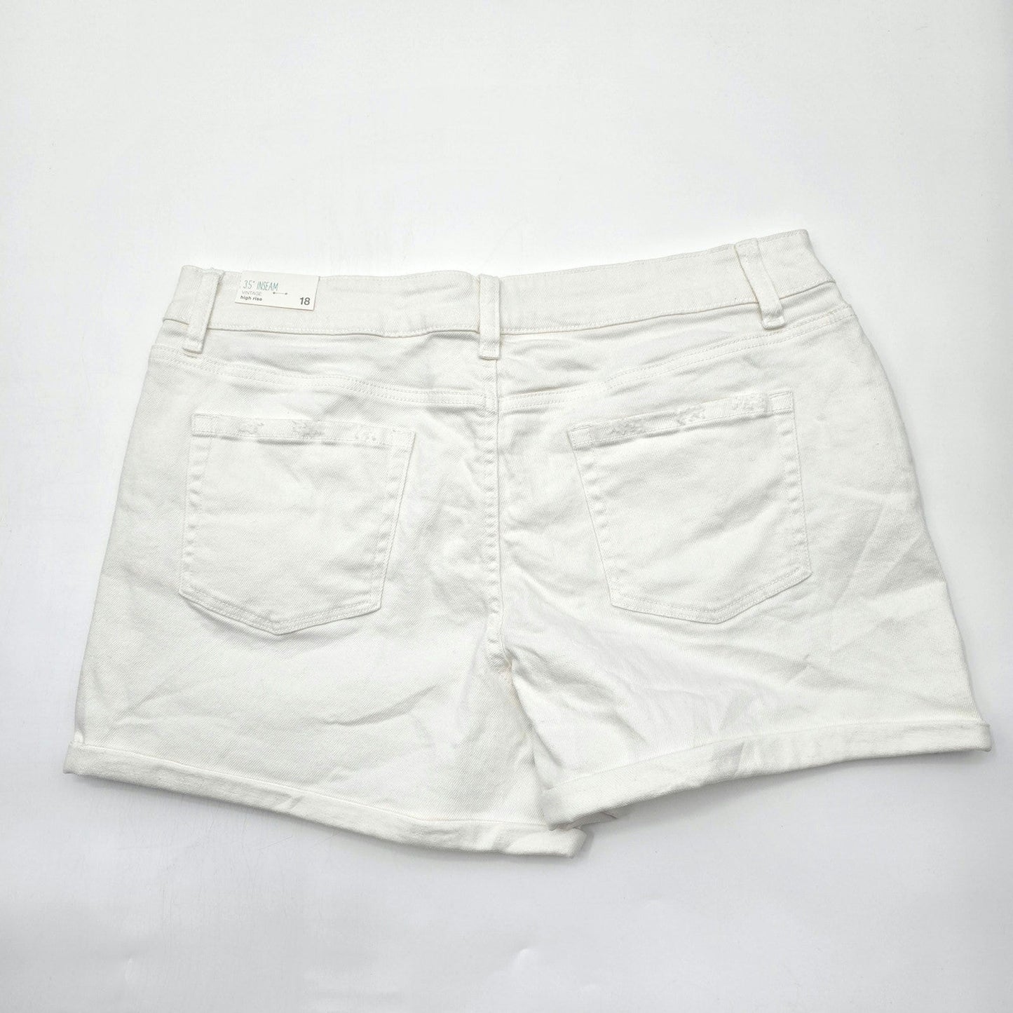 Maurices High Rise Button White Shorts Bottoms Pants Plus Size 18