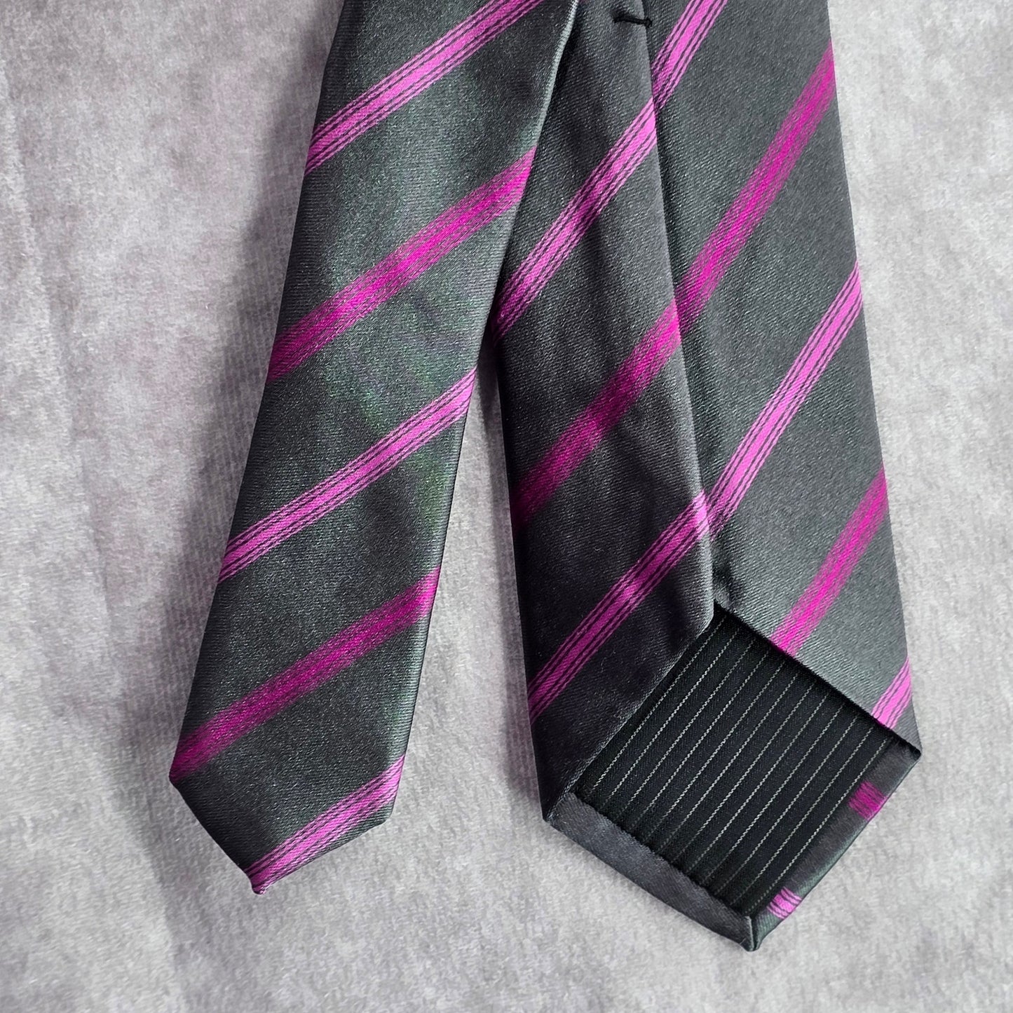 Alfani Gray Purple Stripe Narrow 100% Polyester Men's Neck Tie NWOT