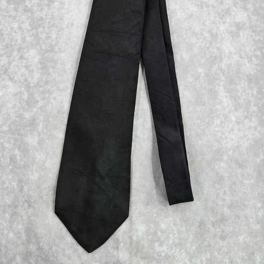 Zara Solid Black Purple Classic 100% Silk Made by Hand Men's Neck Tie NWOT