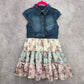 Zunie Blue Jeans Floral Flare Cap Sleeves Tie Button Front Girls Toddler Dress 6