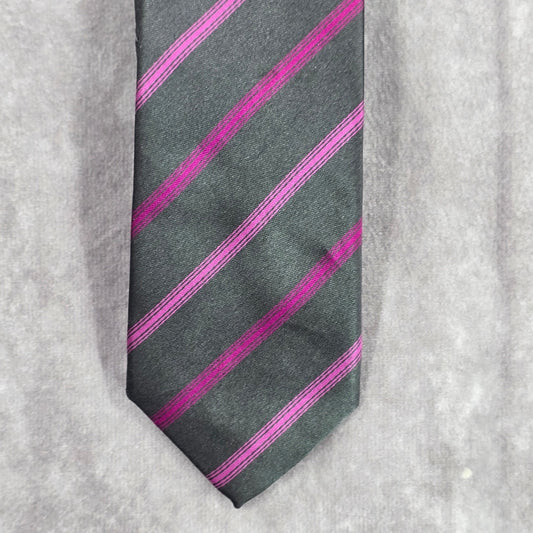 Alfani Gray Purple Stripe Narrow 100% Polyester Men's Neck Tie NWOT