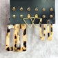 Zara Cream Animal Print Stud Gold Hoop Dangle Earrings Fashion Jewelry JB2-8