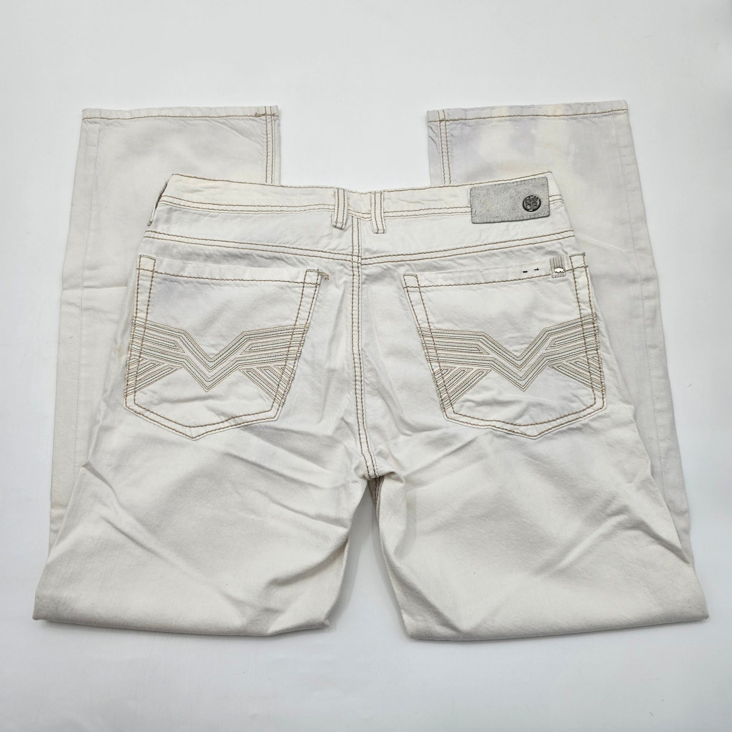 Buffalo David Bitton White Denim Jeans Pants Bottoms Mens Straight 34x30