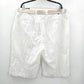 Stacy Adams White Belted Zip Linen Shorts 8111SP Bottoms Pants Plus Size 40 NWT