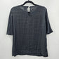 A New Day Black Houndstooth Short Sleeve Ruffle Top Small