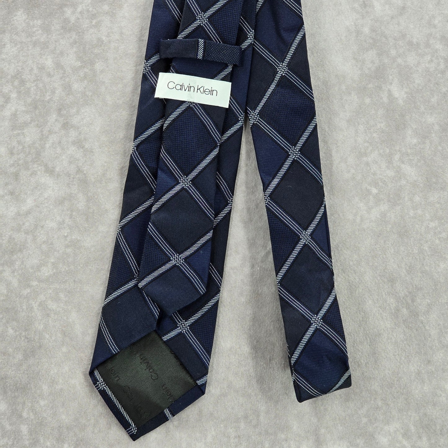 Calvin Klein Blue Black Plaid Tartan 100% Silk Men's Neck Tie NWOT