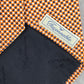 Faconnable Orange Blue Plaid 100% Silk Men's Neck Tie NWOT