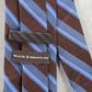 Black & Brown 1826 Blue Brown Stripe 100% Silk Men's Neck Tie NWOT