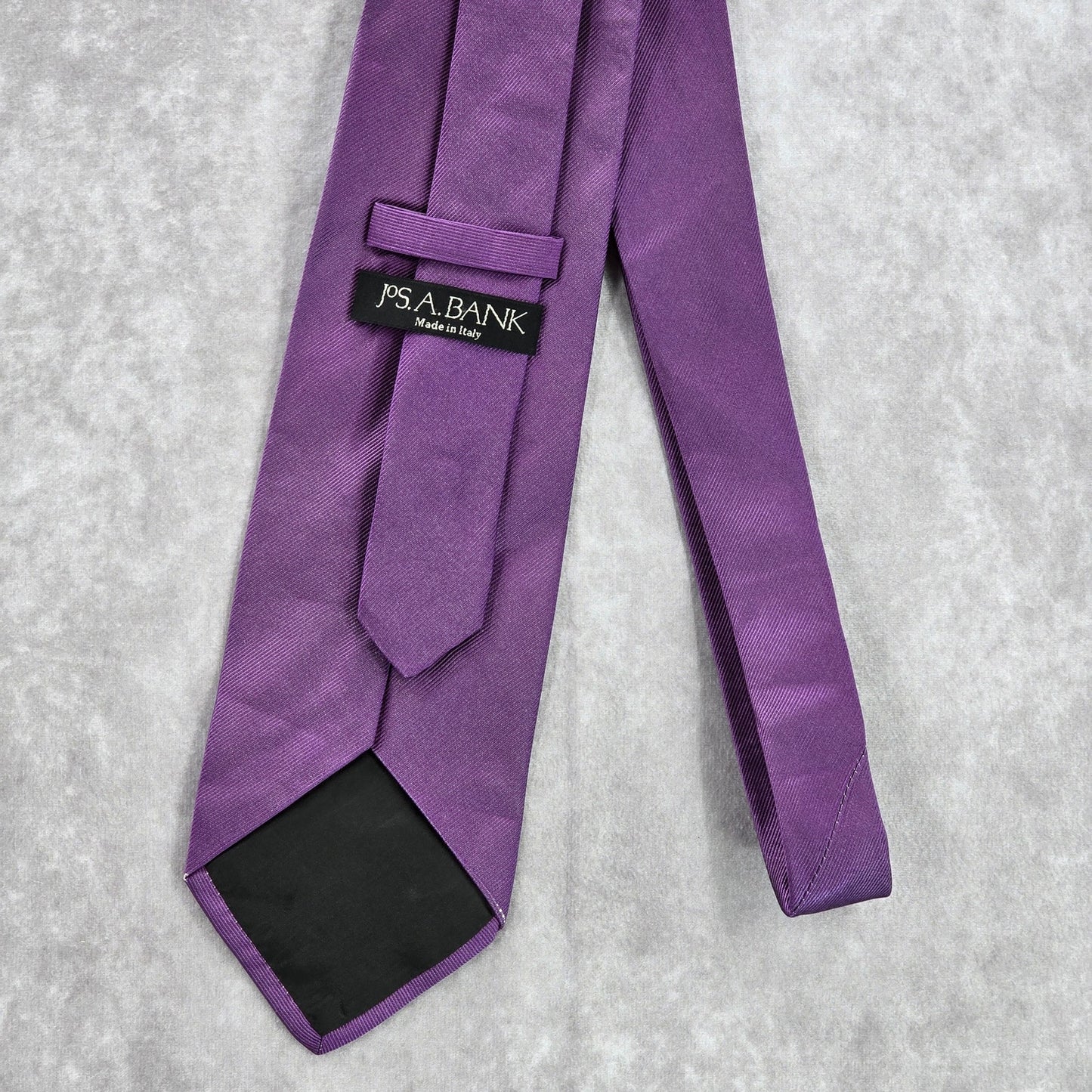 Jos. A. Bank Purple Black Solid 100% Silk Italy Men's Neck Tie