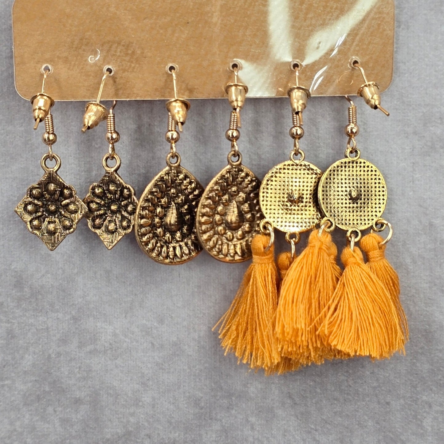 Zara Gold Gem Tassel Drop Dangle Hook Fashion Jewelry Earrings NWT JB2-53