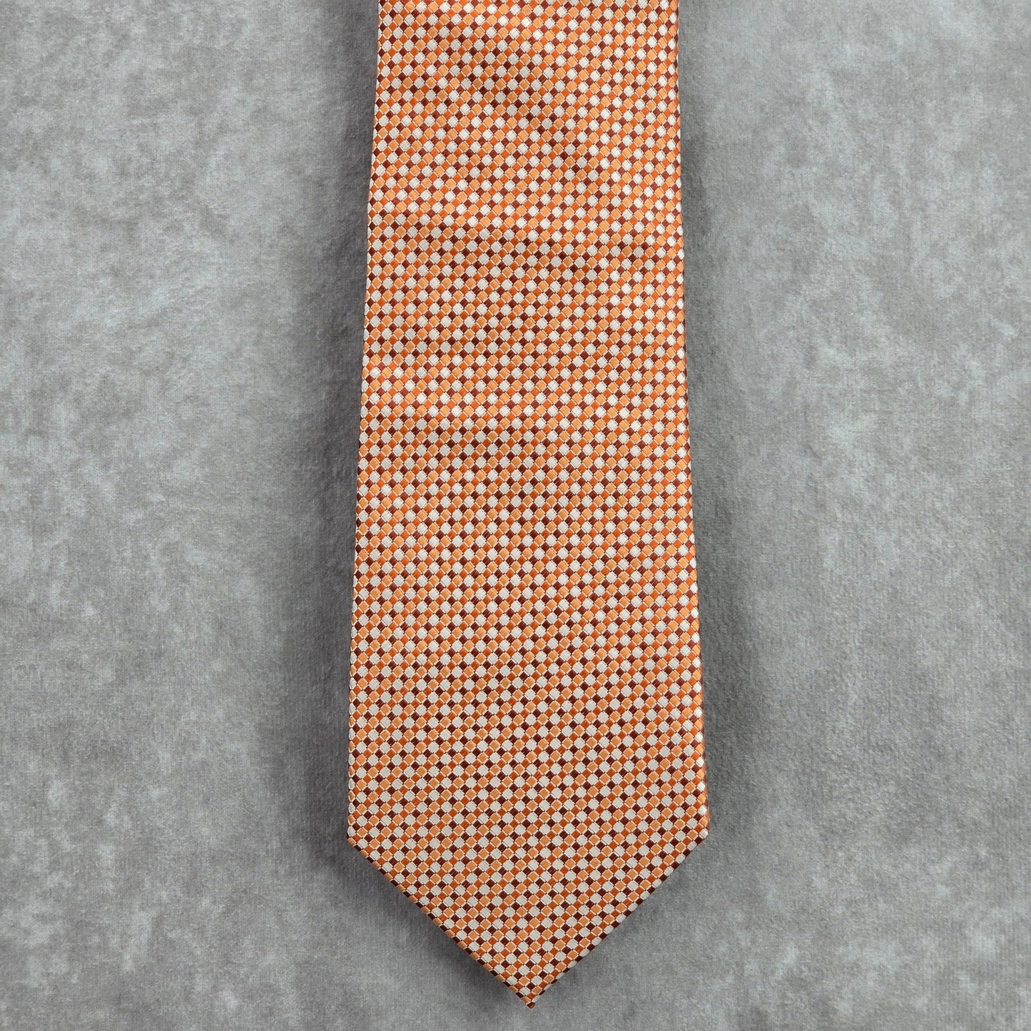 Van Heusen Orange Silver Geometric 100% Polyester Neck Tie NWOT