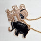 Elephant Rose Gold Long Chain Lobster Clasp Pendant Fashion Jewelry Necklace