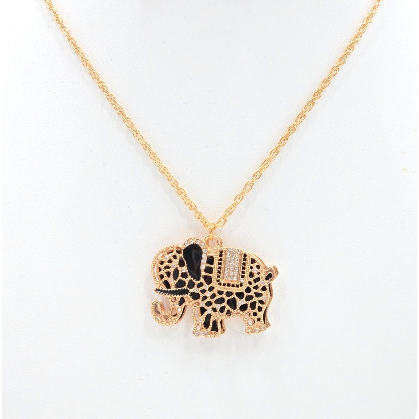 Elephant Rose Gold Long Chain Lobster Clasp Pendant Fashion Jewelry Necklace