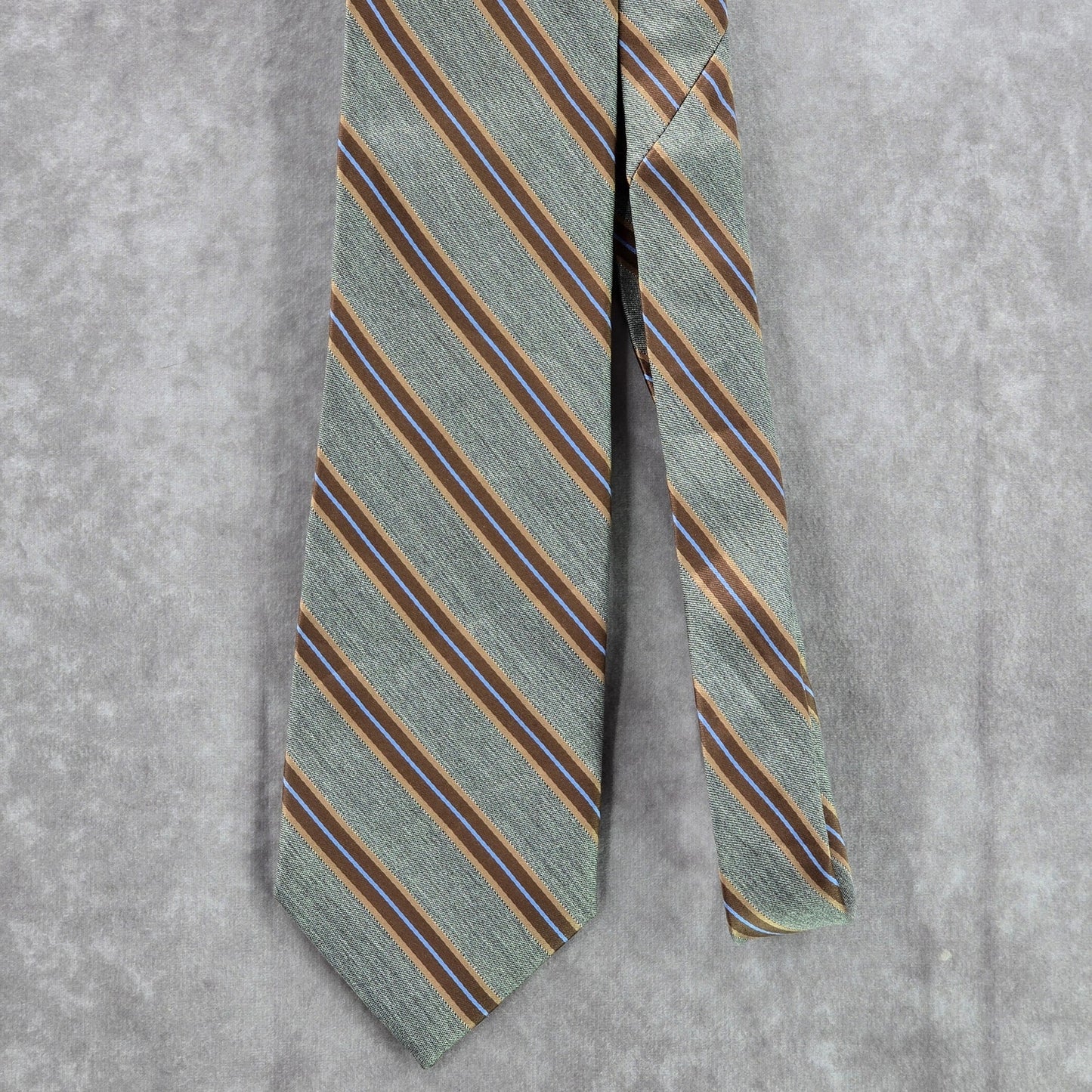 Club Room Gray Brown Blue Stripe 100% Silk Long Men's Neck Tie NWOT