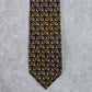 Paolo Gucci Black Bold Red Floral Horsebit Vtg 100% Silk Italy Mens Neck Tie