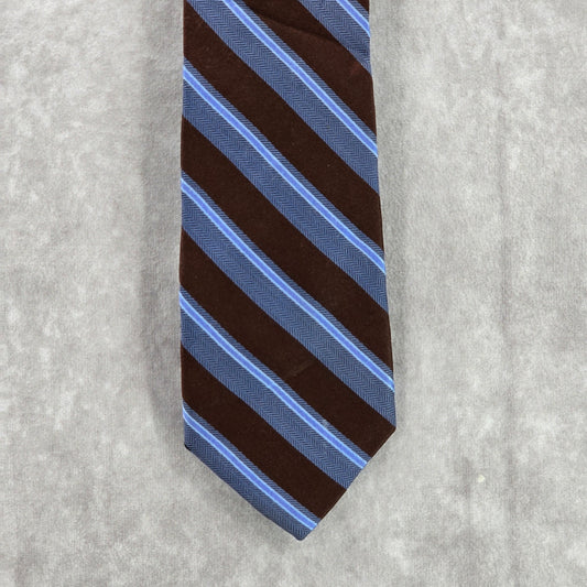 Black & Brown 1826 Blue Brown Stripe 100% Silk Men's Neck Tie NWOT