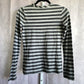 Converse Gray Striped Long Sleeve Top Blouse Sweater XS Extra Small