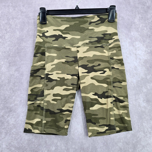 Saresa Green Camo Army Biker Running Yoga Shorts Bottoms Pants Small