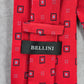 Bellini Red Black Square Geometric Handmade 100% Polyester Men's Neck Tie NWOT