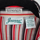 Joanna Red Black Stripe Stretch Button Poly Spandex L Blouse Top Shirt Large