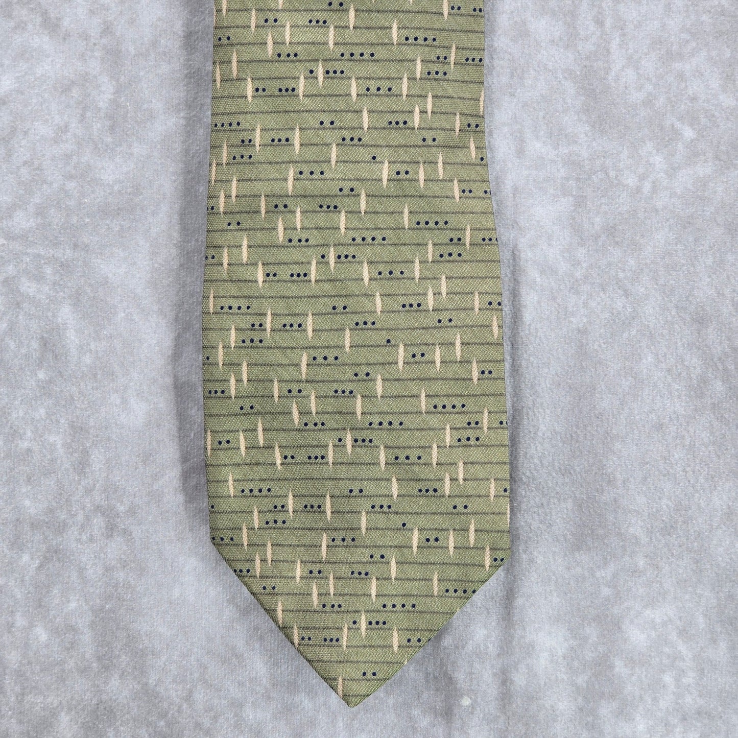 Joseph Abboud Green Geometric Stripe Dot Men's Neck Tie NWOT