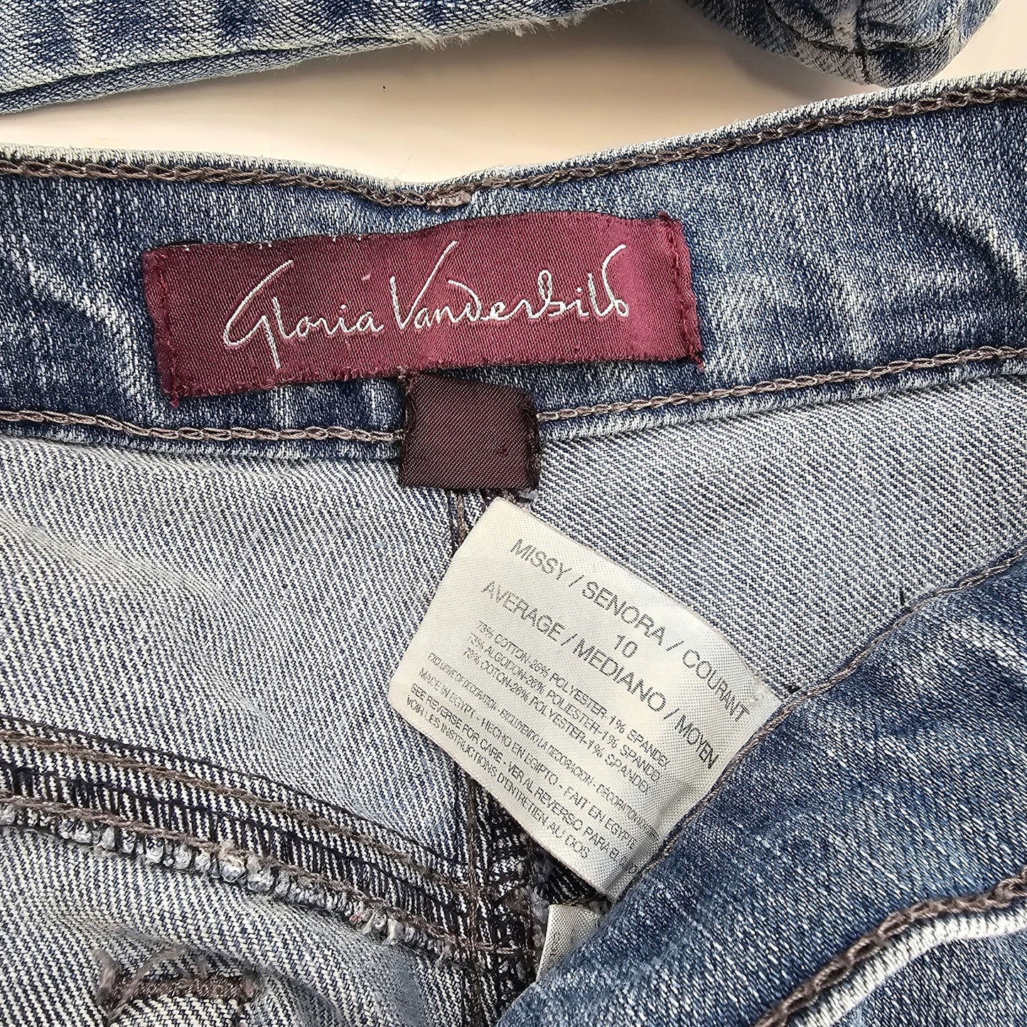 Gloria Vanderbilt Blue Denim Jeans Pants 10