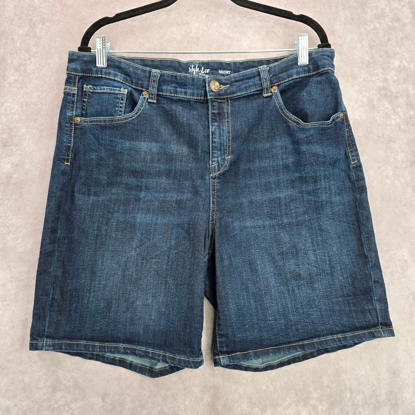 Style & Co Blue Denim Jeans Shorts Bottoms Pants Plus Size 16W