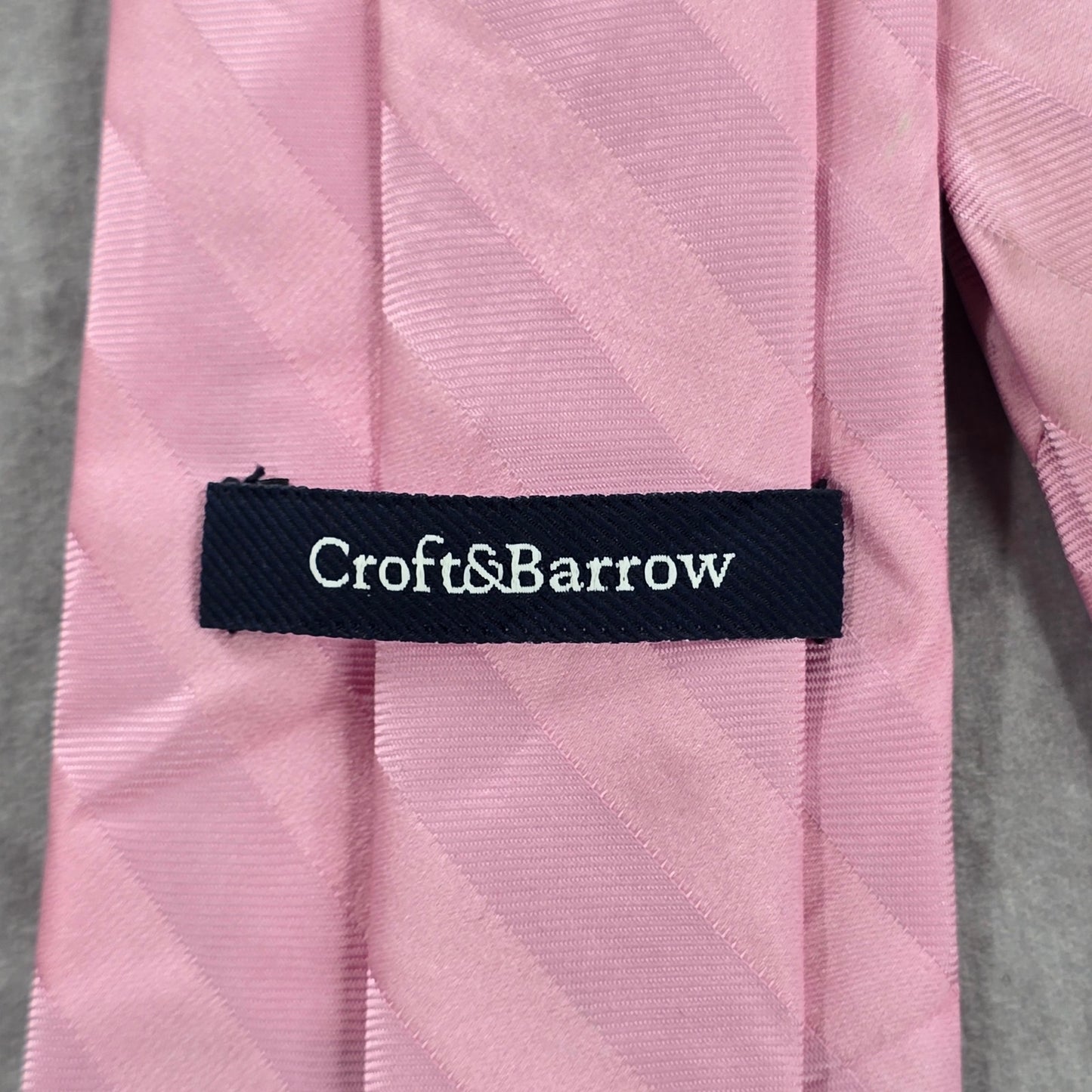 Croft & Barrow Pink Stripe 100% Silk Men's Neck Tie NWOT