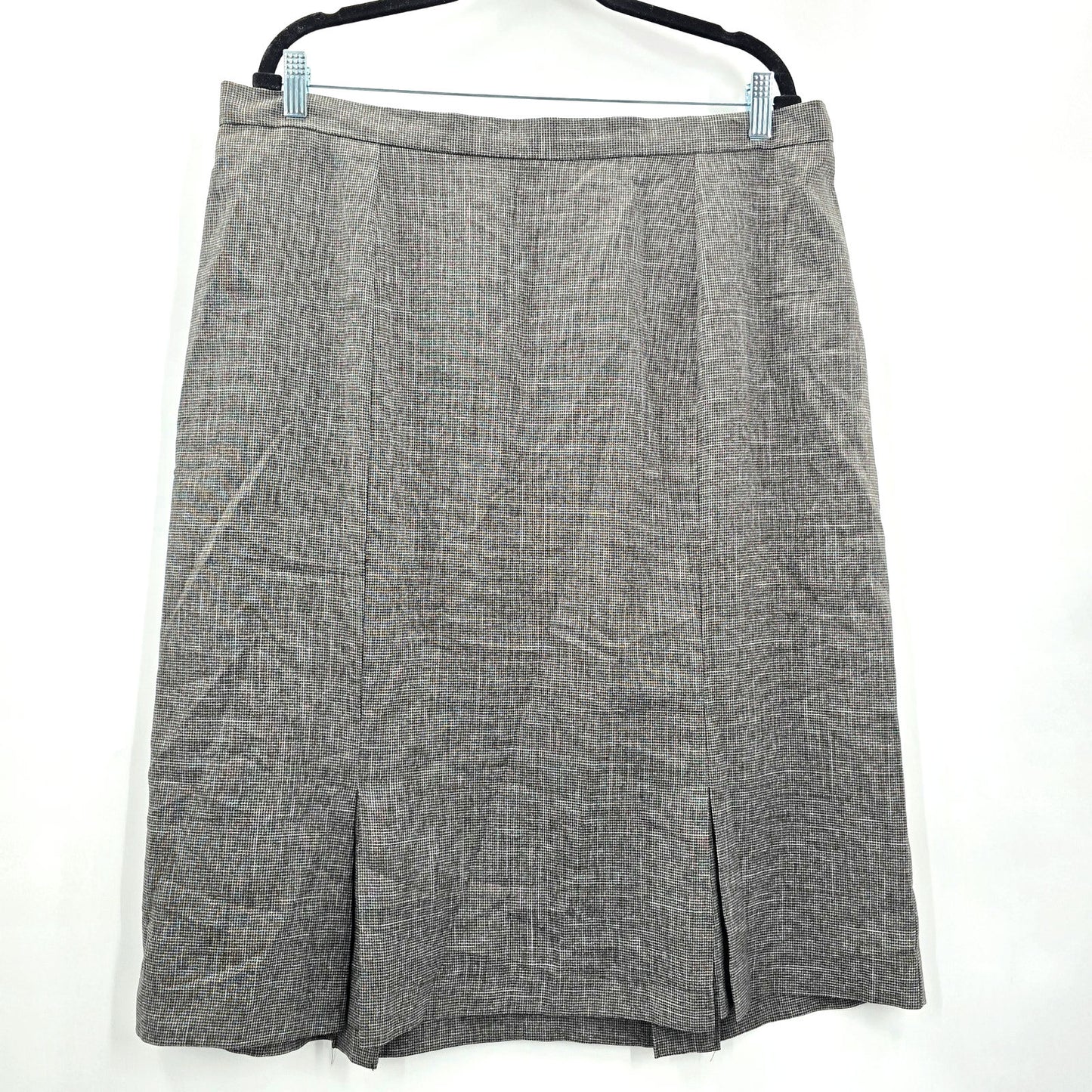 Cato Brown Plaid Pleat Knee Length Bottom Skirt Plus 18