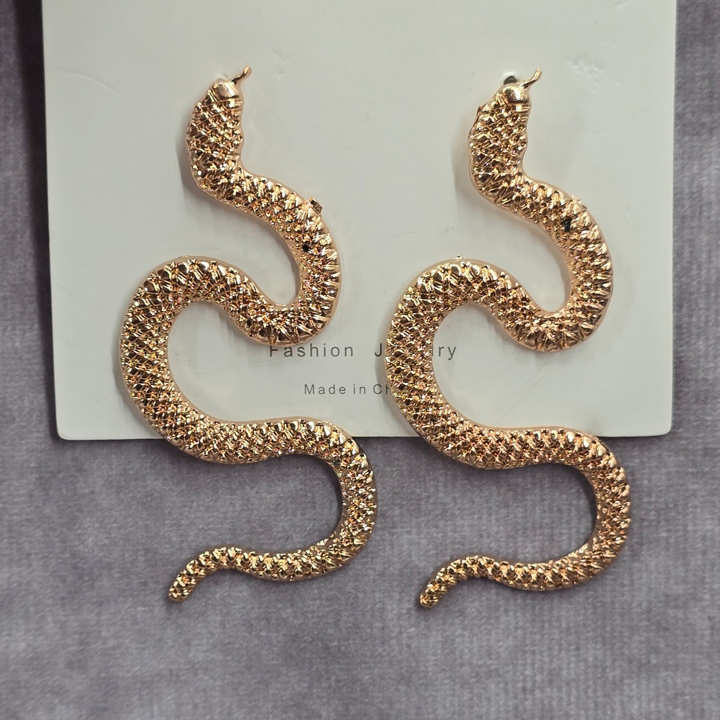 Zara Gold Snake Earrings Stud Fashion Statement Dangle Jewelry NWT