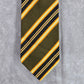 XMI Platinum Brown Orange Stripe Repp Silk Men's Neck Tie NWOT