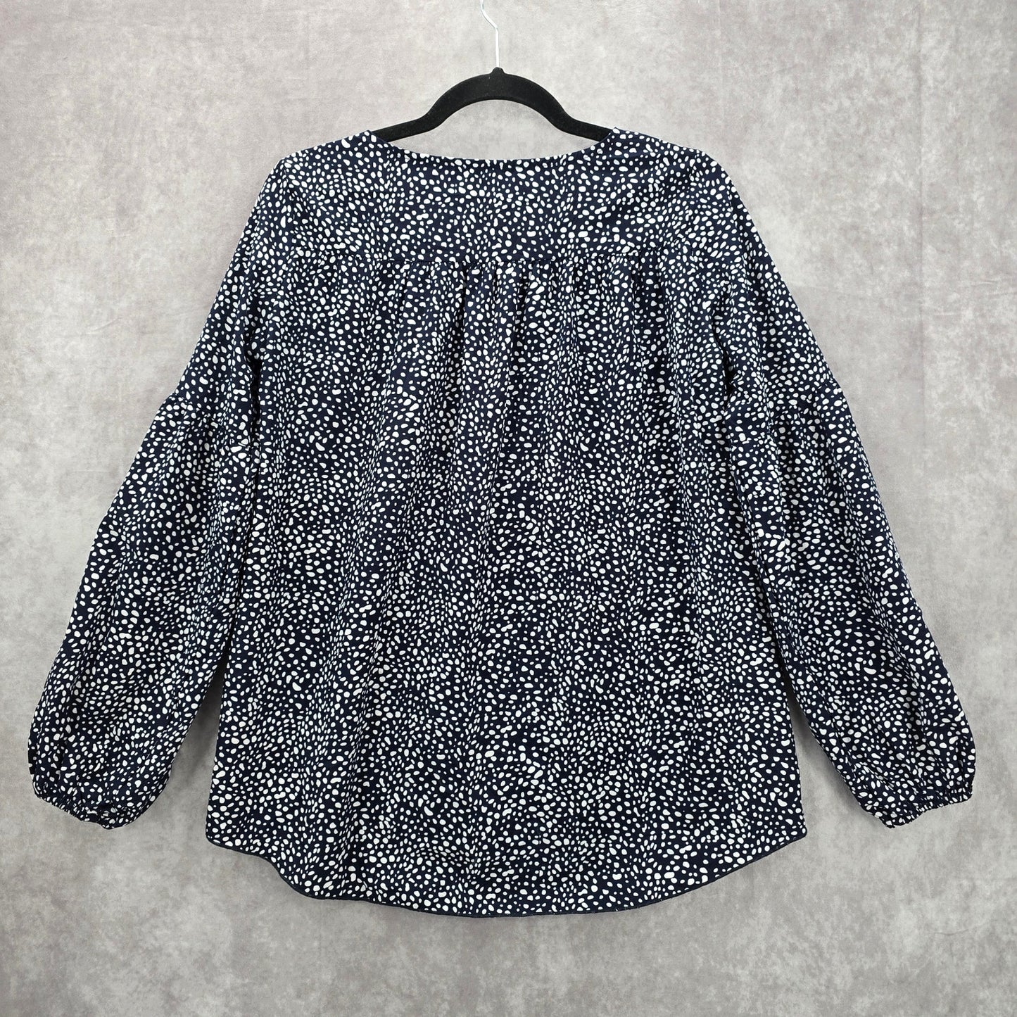 Shein Navy Blue Polka Dot Balloon Long Sleeve Hi Low Boho Peasant Small