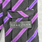 Sean John Black Purple Stripe Tall 100% Silk Extra Long Mens Neck Tie NWOT