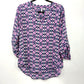 Cato Purple Printed Hi Low Style Blouse Top Small