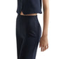 Mango Navy Straight Trousers with Opening Junior Teen Youth Medium Pants M NWT